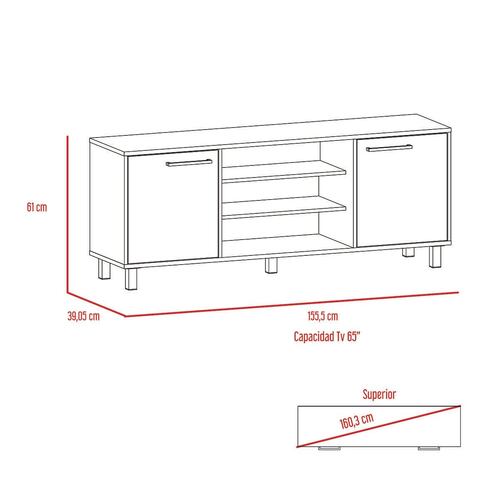 Rack para TV Excelsior Kaia Color Chocolate Armable