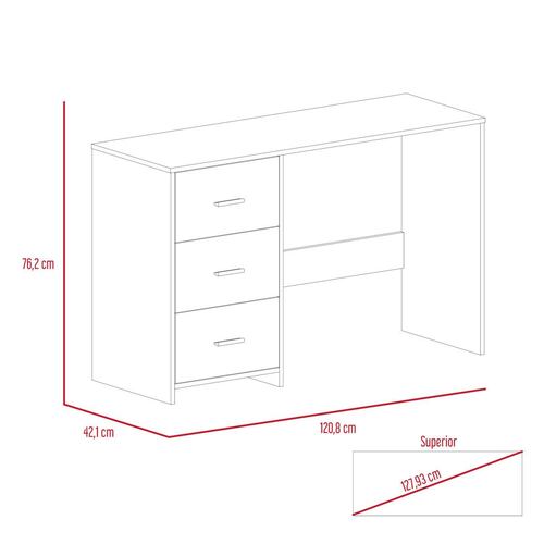 Escritorio 3 Cajones Excelsior Color Wengue