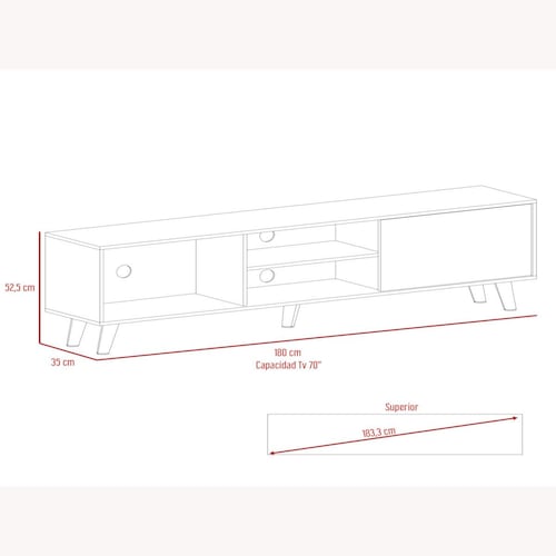 Rack para TV Excelsior Cincinnati Cognac
