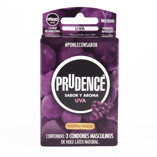 Preservativos Prudence Sabor y Aroma Uva Caja con 3 Condones