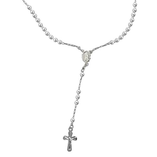 Rosario Virgen Y Cruz Plata .925