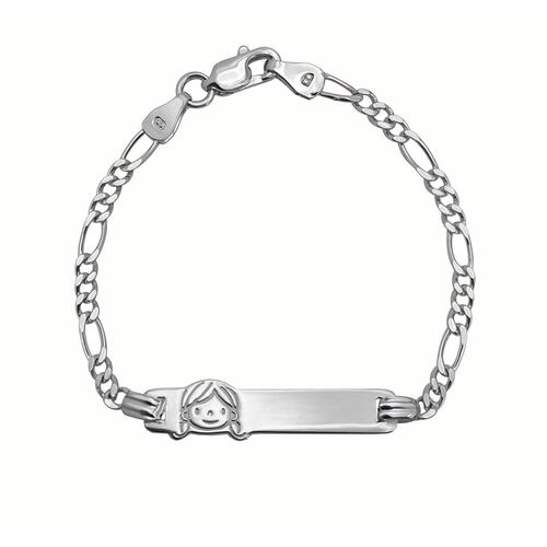 Esclava Niña Plata .925 Grabado Láser Anne