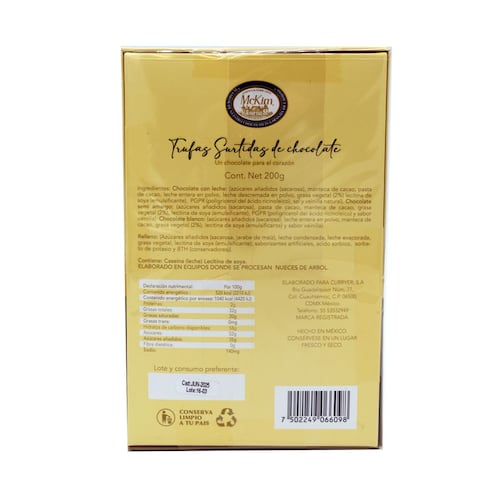 Trufas Surtidas de Chocolate Paquete 200 g Mckim
