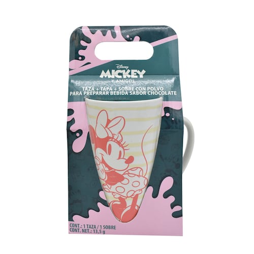 Taza en Cerámica con Tapa Disney Mickey & Minnie + Sobre Polvo Sabor Chocolate Galería DC