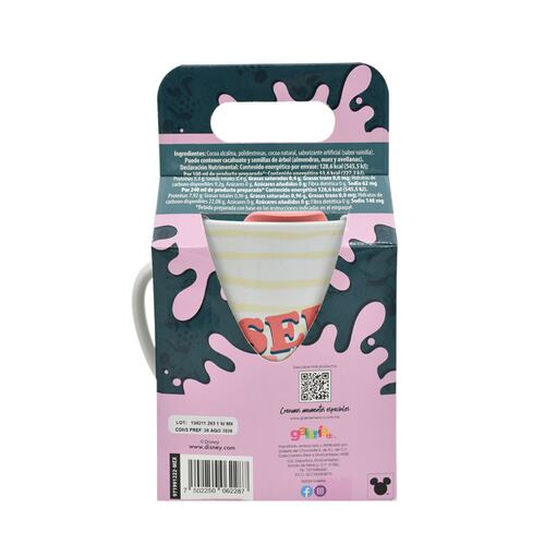 Taza en Cerámica con Tapa Disney Mickey & Minnie + Sobre Polvo Sabor Chocolate Galería DC