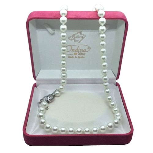 Collar 50x8 P. Blanca Rodio