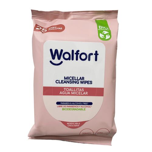 Toallas Humedas Faciales Agua Micelar Walfort