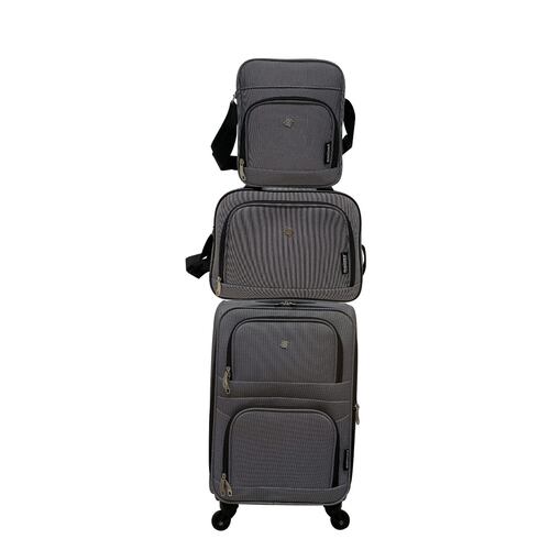 Set de Viaje Maldivas Maleta 20” + Maletín + Crossbody Gris Peaktour
