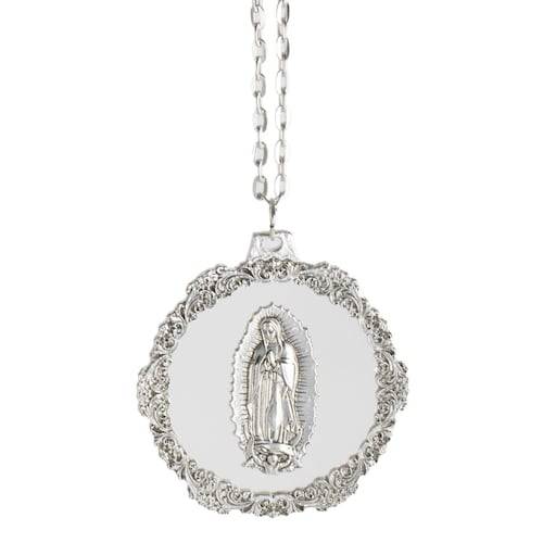 Distintivo Virgen de Guadalupe plata de acrílico Jorvina