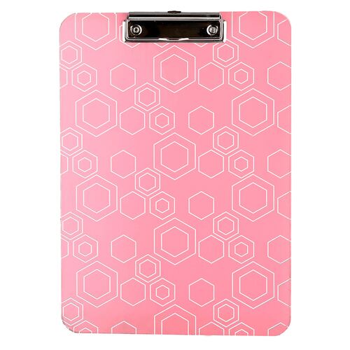 Tabla de Acrílico con Clip Rombos Rosa Kyma