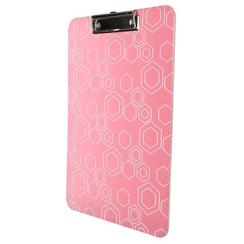 Tabla de Acrílico con Clip Rombos Rosa Kyma