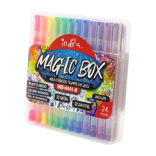 Set 24 Plumas de Gel  Colores Metálicos y Glitter Magic Box