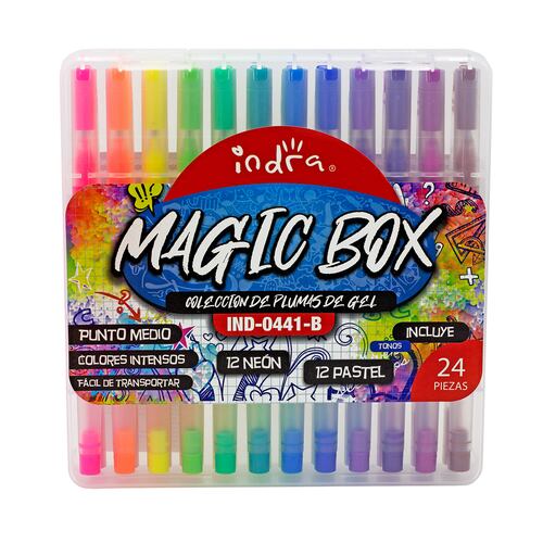 Set 24 Plumas de Gel  Colores Metálicos y Glitter Magic Box
