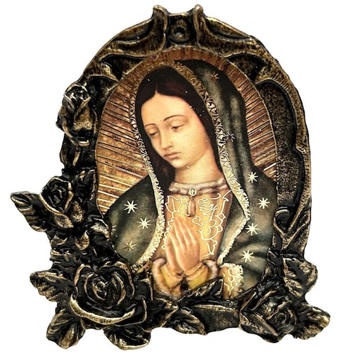 Retablo Ovalado Hecho de Zamak con Imagen de La Virgen de Guadalupe Cobaart