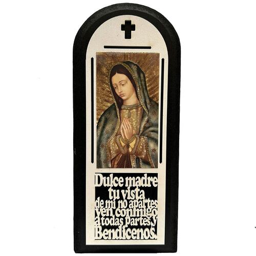 Placa con imagen de La Virgen de Guadalupe y Oración del Ave María Cobaart