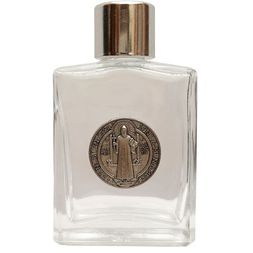Botella Cristal Grueso Medalla San Benito para Agua Bendita 15 ml Cobaart