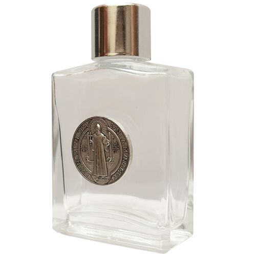 Botella Cristal Grueso Medalla San Benito para Agua Bendita 15 ml Cobaart