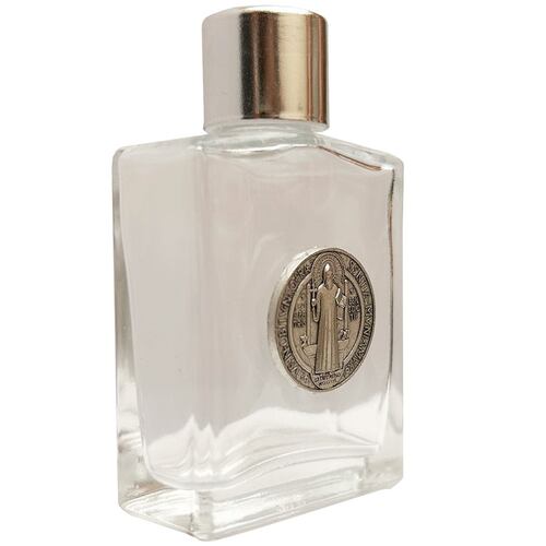 Botella Cristal Grueso Medalla San Benito para Agua Bendita 15 ml Cobaart