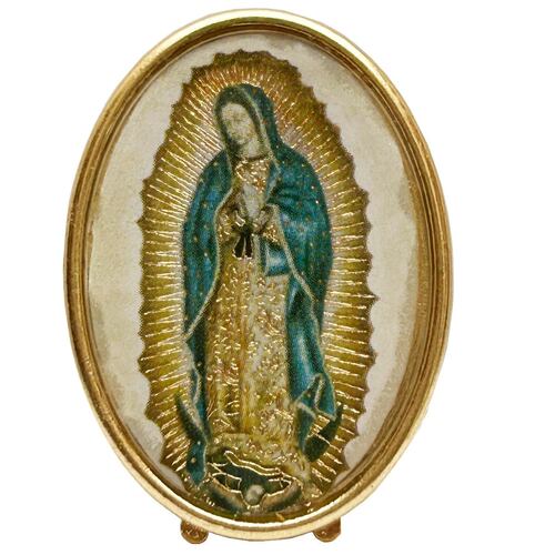 Retablo Metálico Oval Imagen Virgen de Guadalupe Cobaart