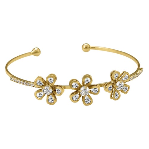 Pulsera circular con detalles florales en chapa de oro Unlimited By Oro Boleado