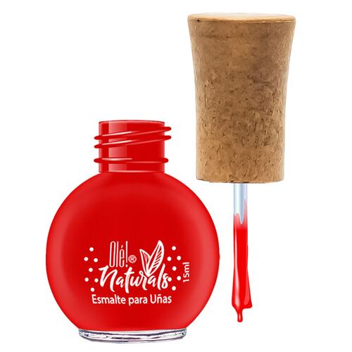 Olé! Naturals, esmalte para uñas color Rojo, 15 ml