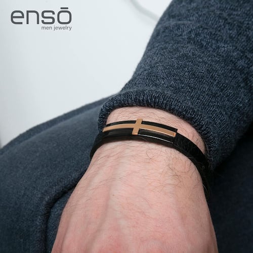 Pulsera de Acero Inoxidable Enso para Hombre EMB0003B Negro