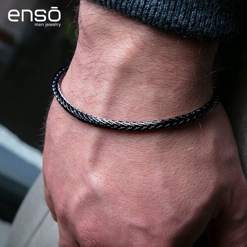 Pulsera de Acero Inoxidable Enso para Hombre EMB0025B Negro