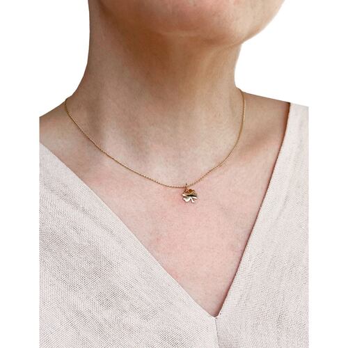 Collar Trébol de la Suerte Plata .925 Baño Oro 24K Armario Joyería