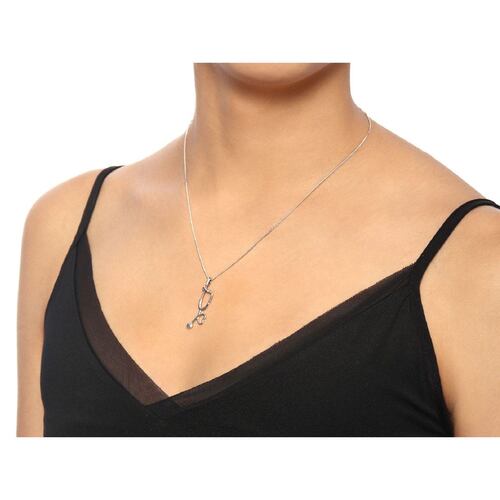 Collar Estetoscopio Plata .925 Baño de Rodio Armario Joyería