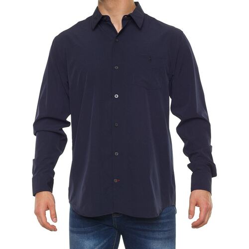 Camisa POLO CLUB Casual Lisa Negro M para hombre