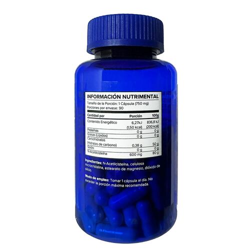 Suplemento Alimenticio NAC N-Acetyl Cysteine 90 Cápsulas 5H8