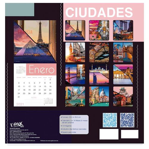 Calendario ciudades del mundo 2021