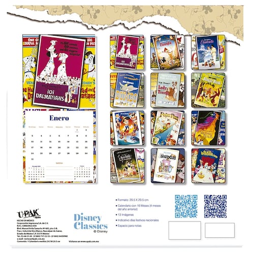 Calendario classics Disney 2021