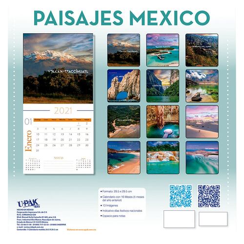 Calendario paisajes México 2021
