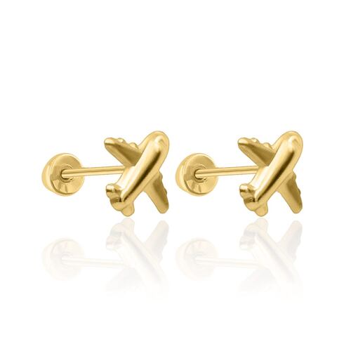 Broquel Avión Oro 14K Brokellum