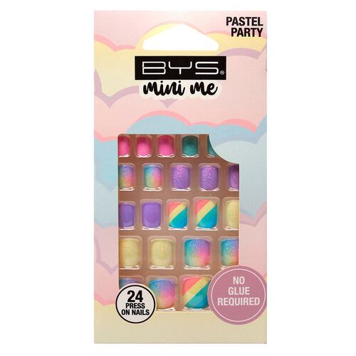 Uñas Decoradas 24 Piezas Pastel Party BM003 Bys Mini Me
