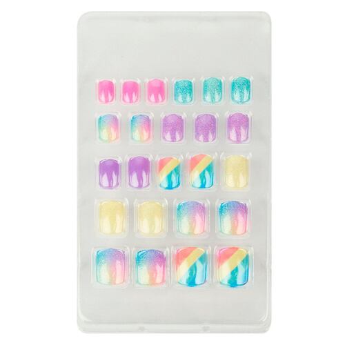 Uñas Decoradas 24 Piezas Pastel Party BM003 Bys Mini Me