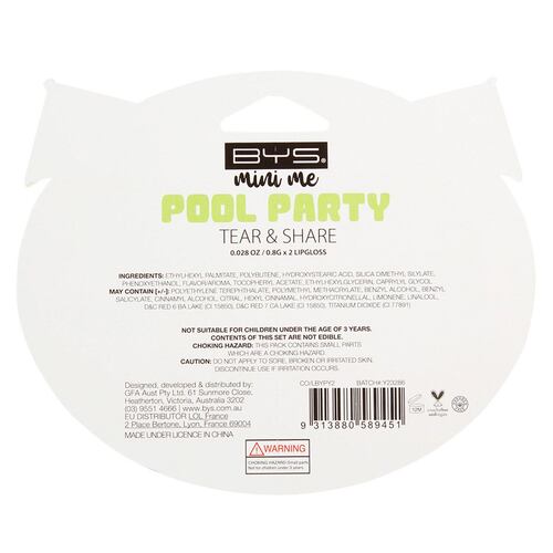 Gloss para Labios 2 piezas Pool Party BM014 BYS MINI ME