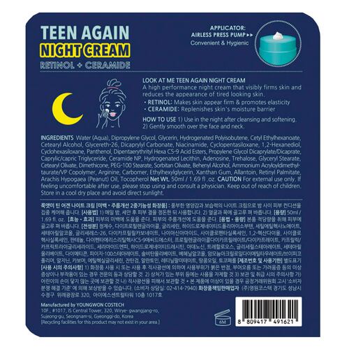Crema Facial de Noche Teen Again