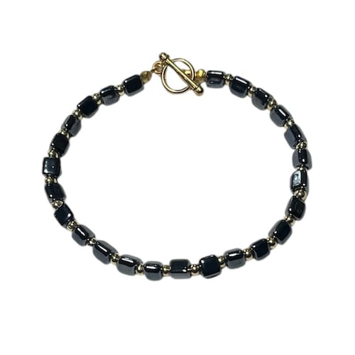 Pulsera Priscila Rectángulo con Bola Chapa de Oro Acemor
