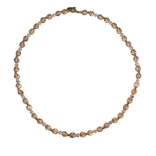 Collar Rosalía Cuenta Tallada Rosa Trompo Blanco Acemor