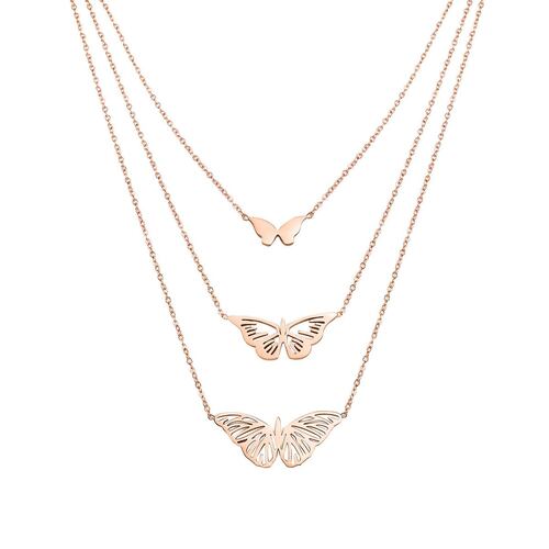 Collar De Acero Inoxidable Enso Mariposa Para Dama EJN2133R