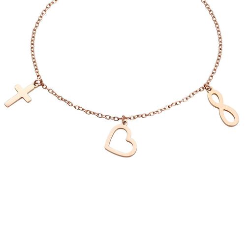 Pulsera De Acero Inoxidable Enso Corazón Para Dama EJB2135R