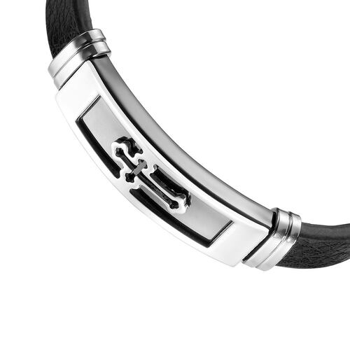 Pulsera De Acero Inoxidable Enso Para Hombre Color Negro Em0037B