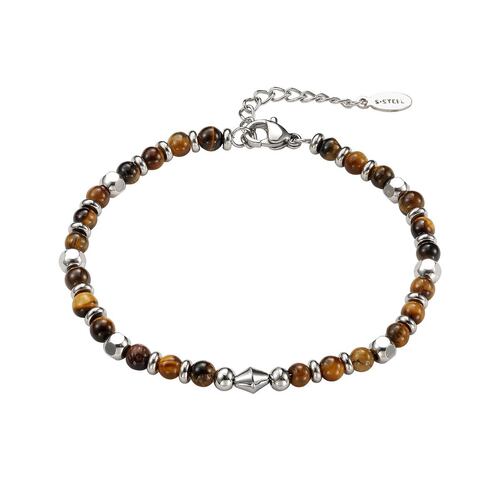 Pulsera De Acero Inoxidable Enso Para Hombre Color Café Em0041Br