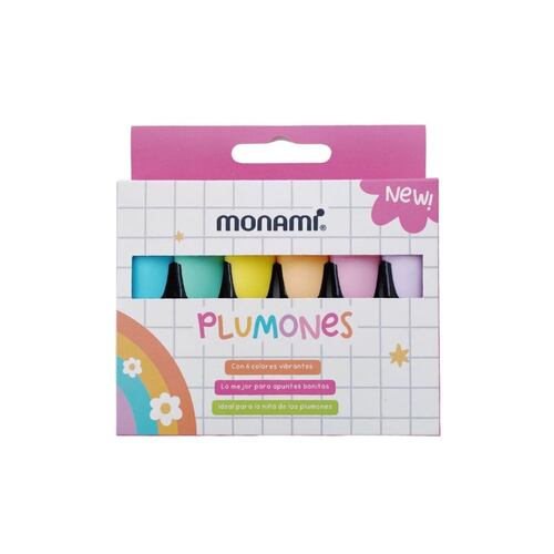 Set 6 Plumones Tonos Pastel Monami