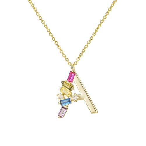 Collar Letra A Baño de Oro 14K y Circonias Dímelo con Amor