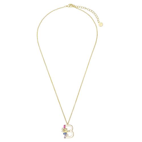 Collar Letra B Baño de Oro 14K y Circonias Dímelo con Amor