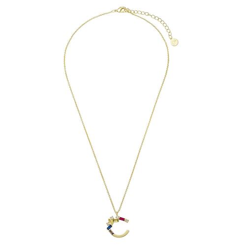Collar Letra C Baño de Oro 14K y Circonias Dímelo con Amor