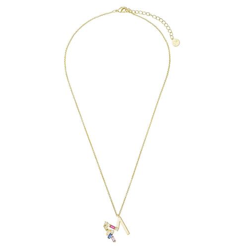 Collar Letra M Baño de Oro 14K y Circonias Dímelo con Amor